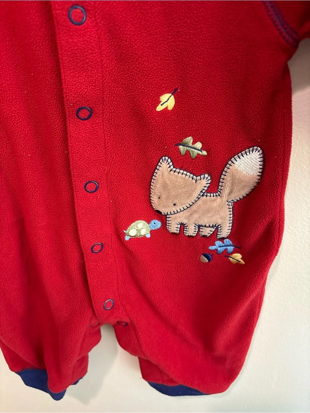 Carter's 3-6 month vintage Red Fox Fleece One-Piece for Kids footless pajama